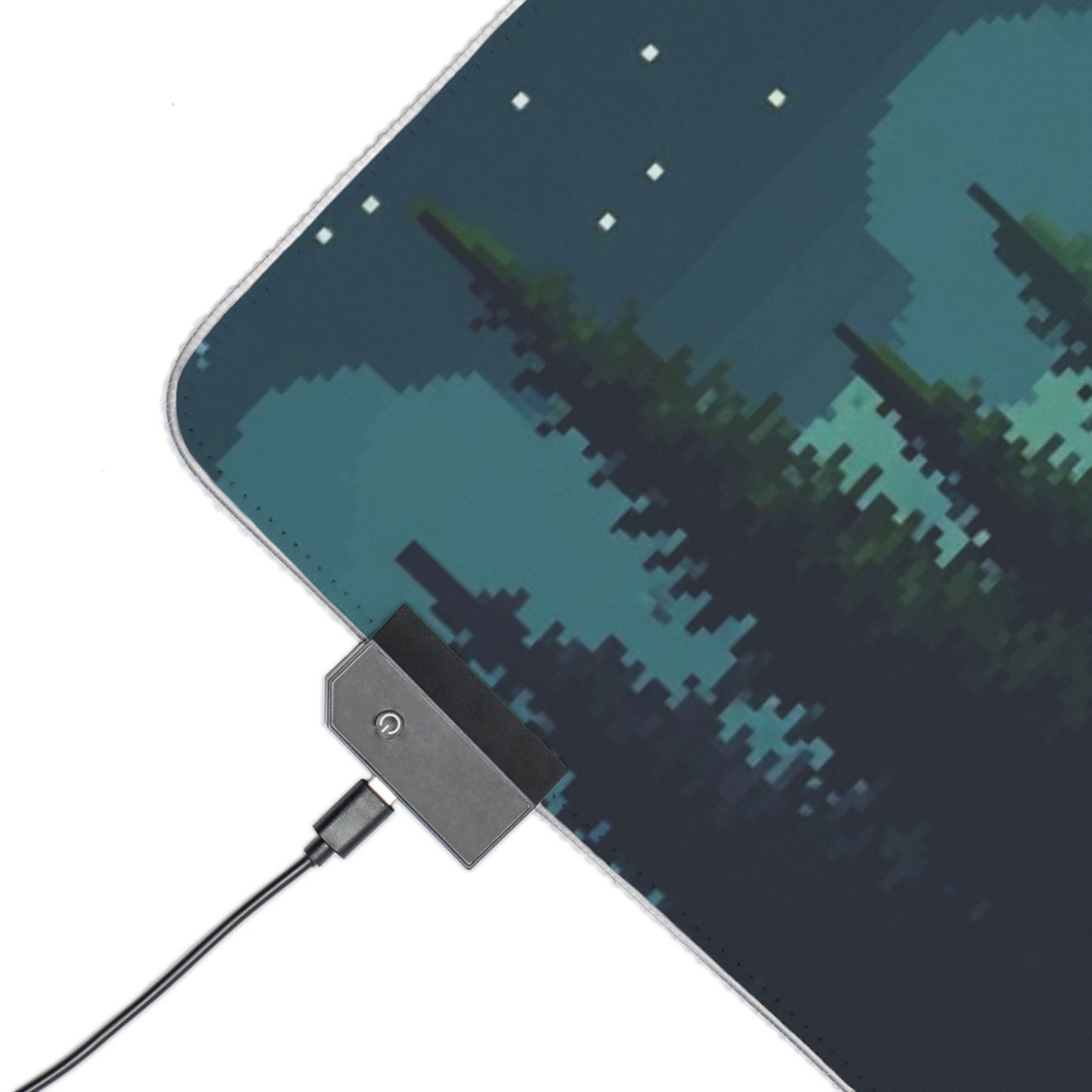 Nigh Forest Scape Pixel Art - LED Gaming Mouse Pad