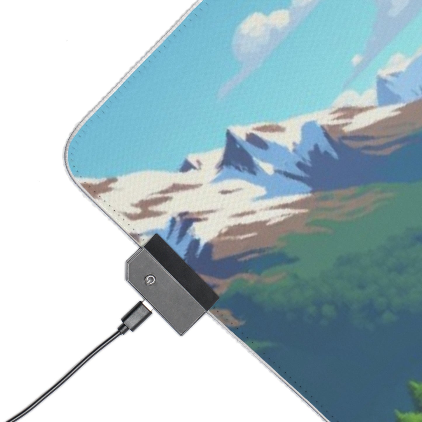 Mountain Scape Pixel Art Mouse Pad - LED Gaming Mouse Pad