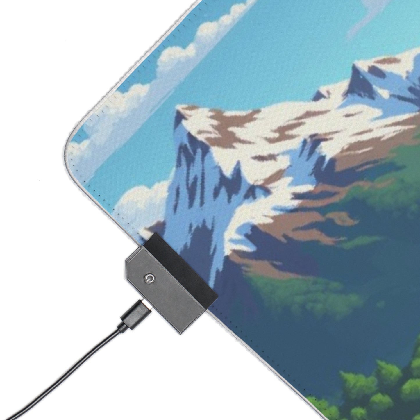 Mountain Scape Pixel Art Mouse Pad - LED Gaming Mouse Pad