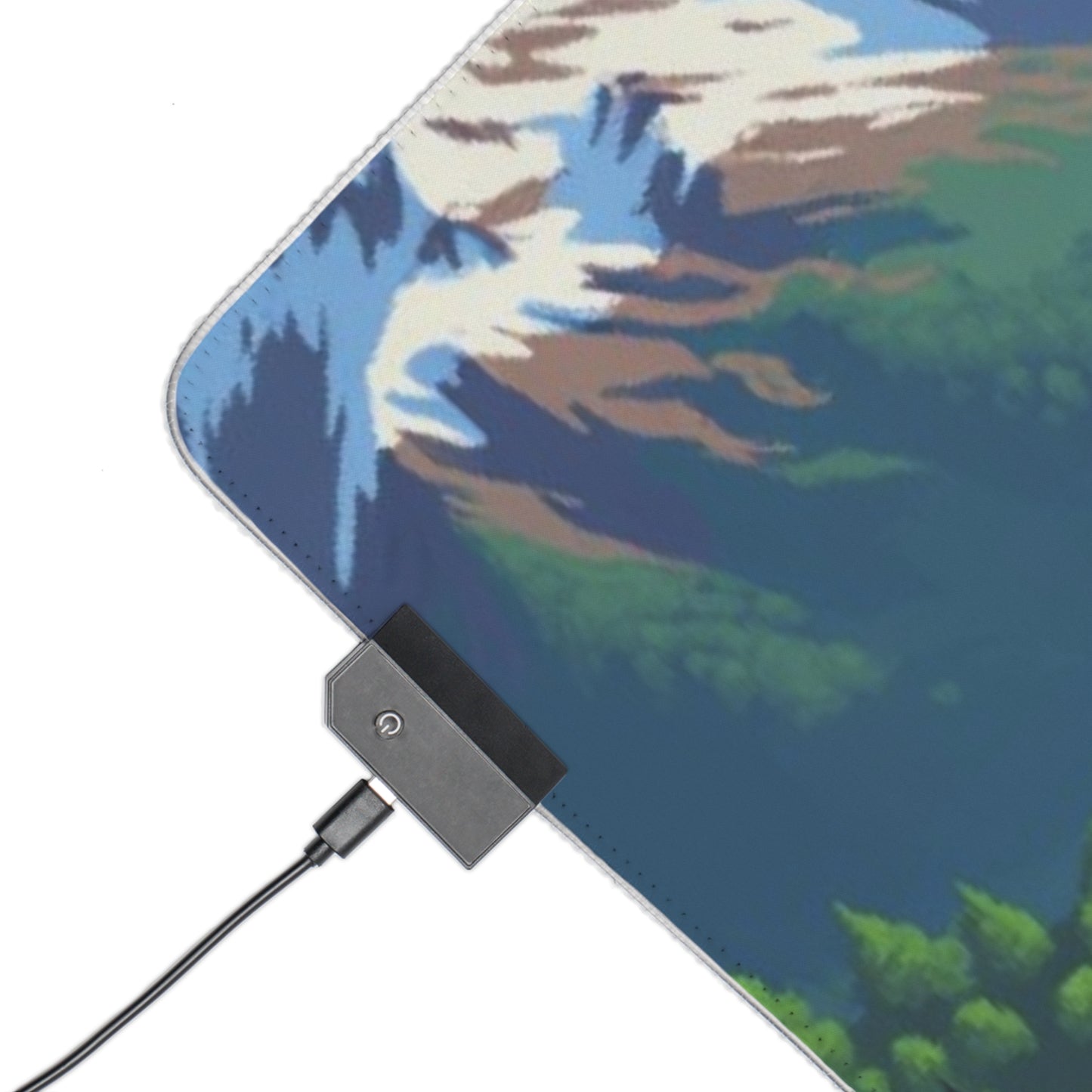 Mountain Scape Pixel Art Mouse Pad - LED Gaming Mouse Pad