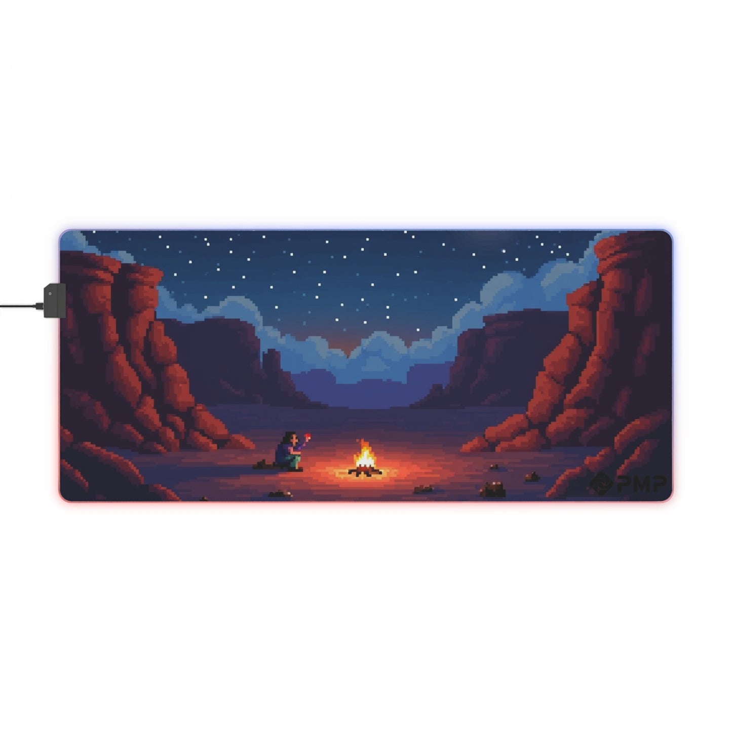 Cosy Camper Pixel Art - LED Gaming Mouse Pad