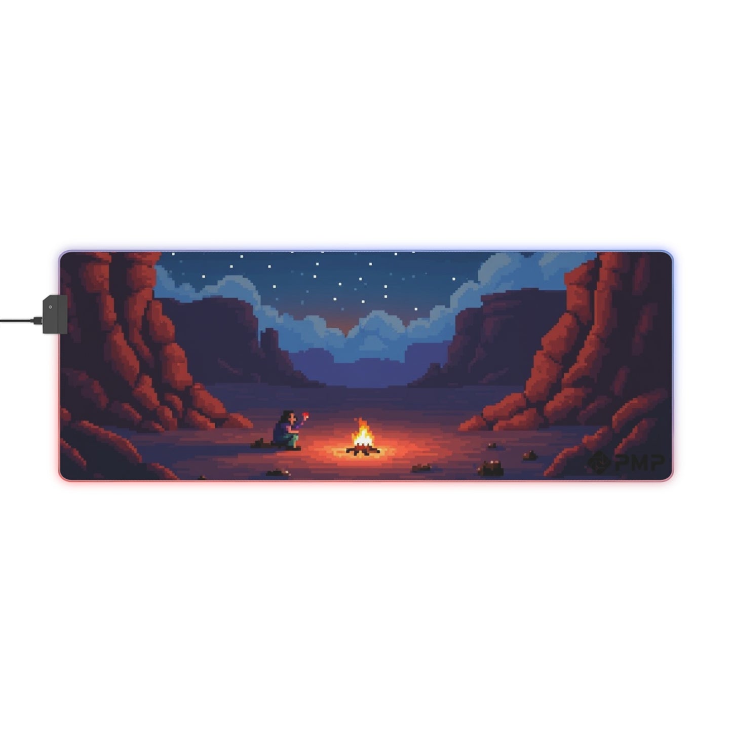 Cosy Camper Pixel Art - LED Gaming Mouse Pad