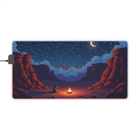 Cosy Camper Pixel Art - LED Gaming Mouse Pad