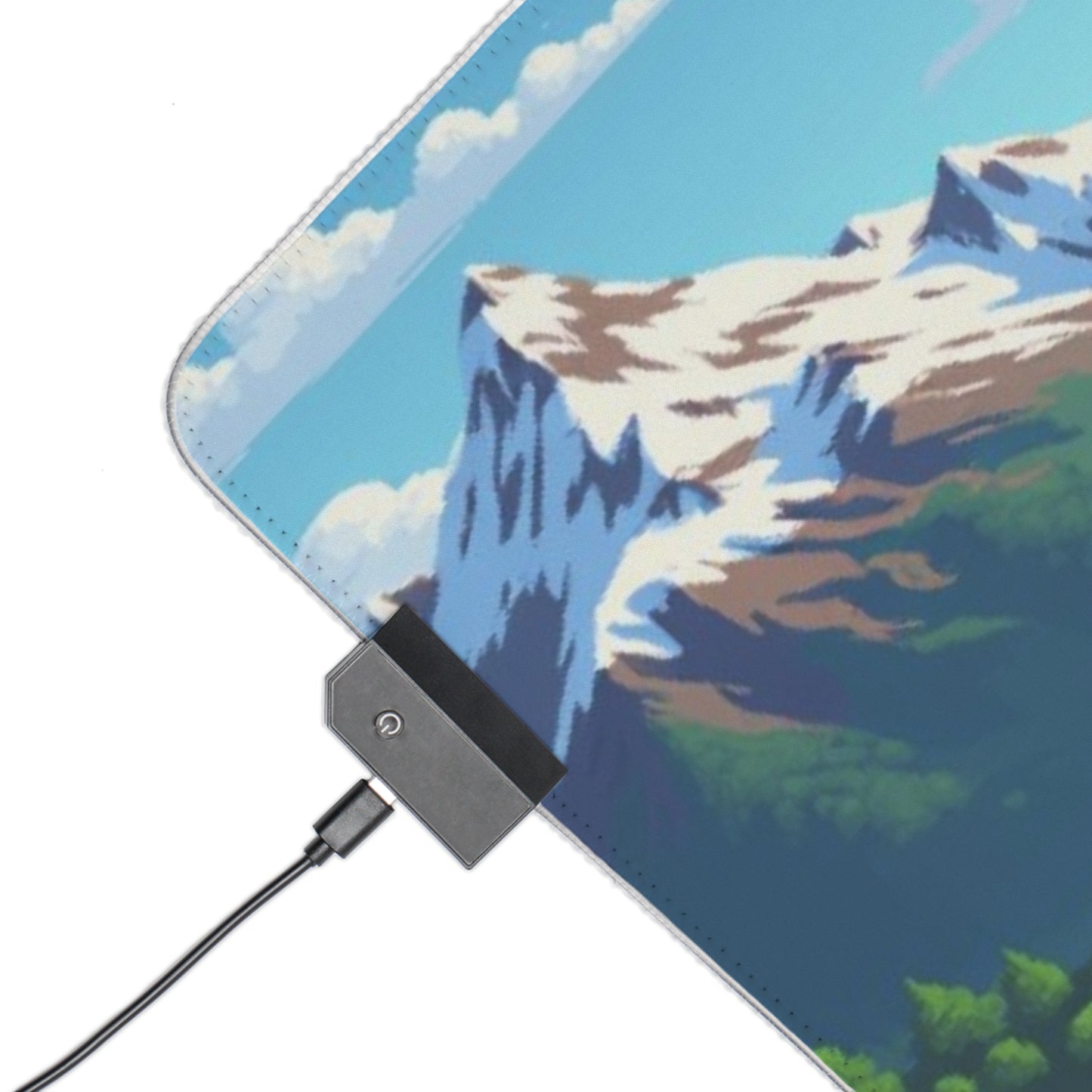 Mountain Scape Pixel Art Mouse Pad - LED Gaming Mouse Pad