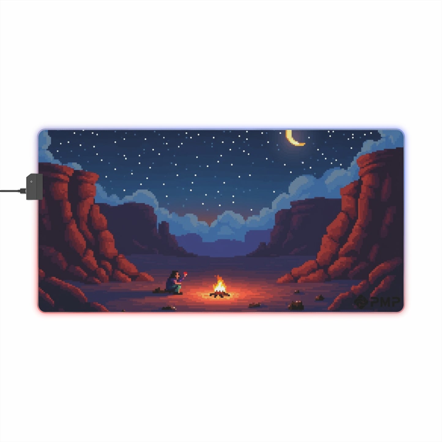 Cosy Camper Pixel Art - LED Gaming Mouse Pad